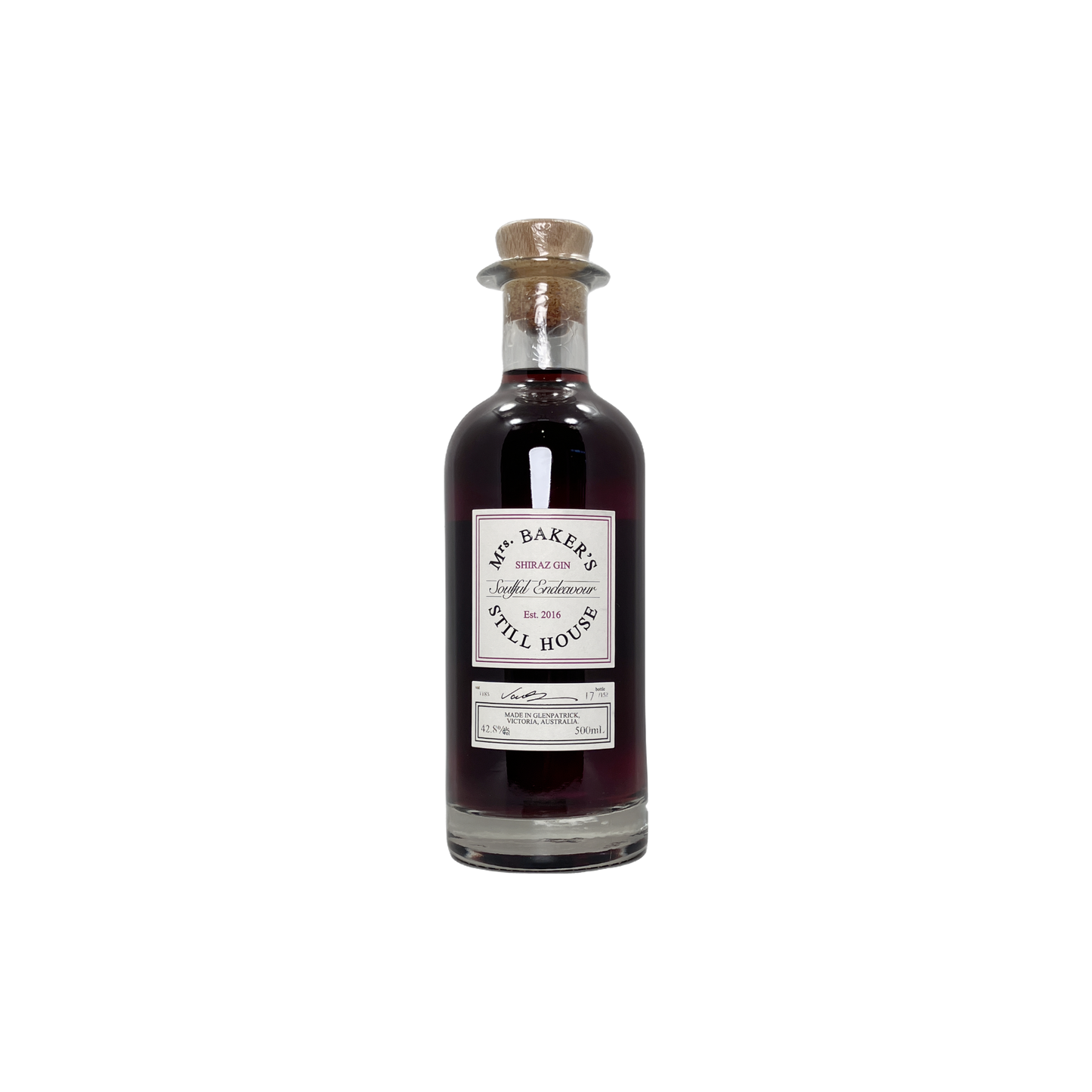 Mrs Baker's Still House Soulful Endeavour Shiraz Gin 500ml